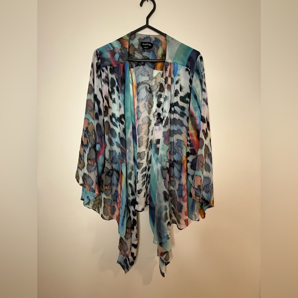 T371- Bebe Colorful Sheer Kimono